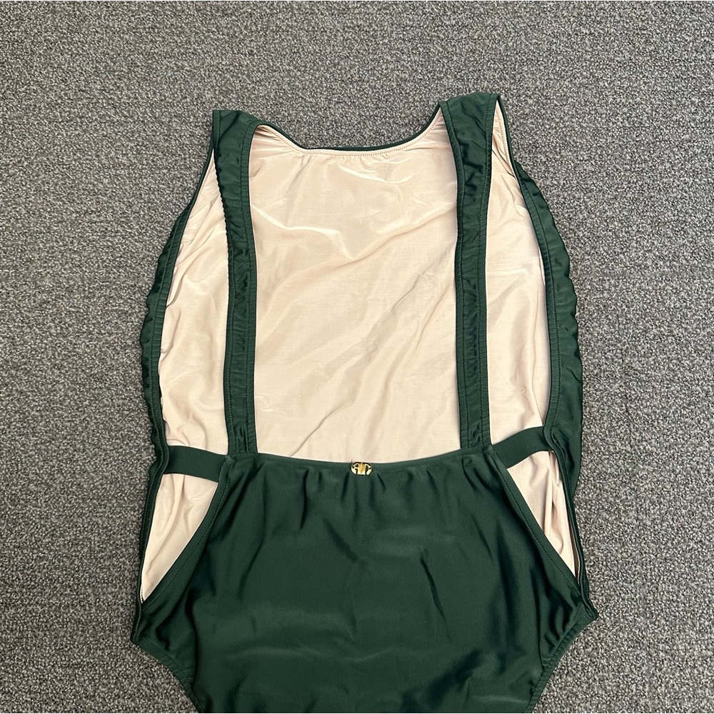 Adriana Degreas Low-Back Cutout Swimsuit in Dark Green - Picture 5 of 12